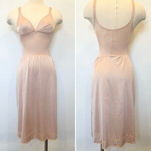 🌺SOLD🌺 Olga Stretch Ballerina Ivory Cream Bodysilk Full Slip Dress 32B